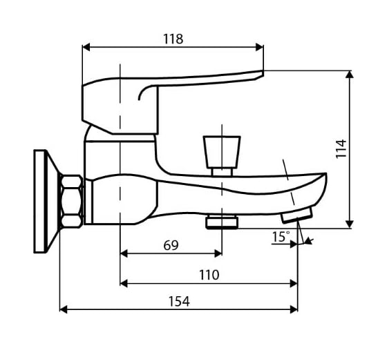Смеситель для ванны и душа Dorff Ultra D5010000