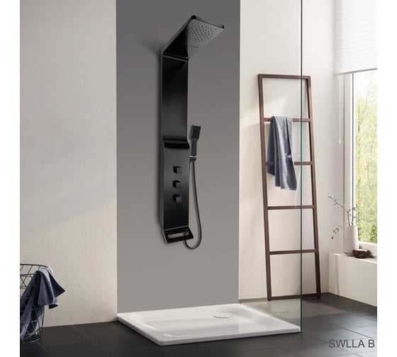 Душевая панель Cerutti SPA sella черная без гидромассажа на 2 режима 8989