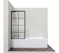 Стеклянная шторка для ванной с неподвижной дверью Ambassador Bath Screen: ширма для ванны стекло 6 мм, перегородка для душа 80 см с покрытием EasyClean 16041209