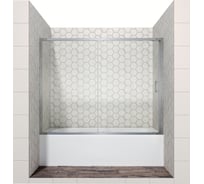 Стеклянная шторка для ванной с раздвижной дверью Ambassador Bath Screen: ширма для ванны стекло 6 мм, перегородка для душа 150 см с покрытием EasyClean 16041104