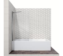 Стеклянная шторка для ванной с неподвижной дверью Ambassador Bath Screen: ширма для ванны стекло 8 мм, перегородка для душа 70 см с покрытием EasyClean 16041102