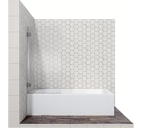 Стеклянная шторка для ванной с распашной наружу дверью Ambassador Bath Screen: ширма для ванны стекло 6 мм, перегородка для душа 70 см с покрытием EasyClean 16041101