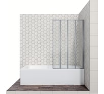 Стеклянная шторка для ванной со складывающимися во внутрь дверями Ambassador Bath Screen: правосторонняя ширма для ванны стекло 4 мм, перегородка для душа 90 см с покрытием EasyClean 16041110R