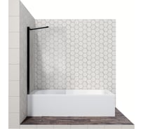 Стеклянная шторка для ванной с неподвижной дверью Ambassador Bath Screen: ширма для ванны стекло 6 мм, перегородка для душа 80 см с покрытием EasyClean 16041207