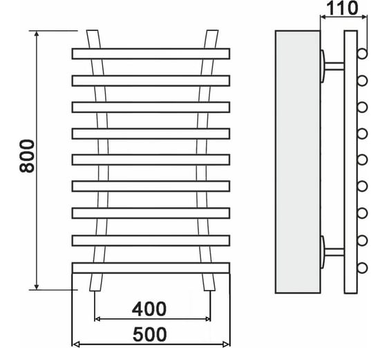 Полотенцесушитель Ника BAMBOO ЛБ 8 80/40