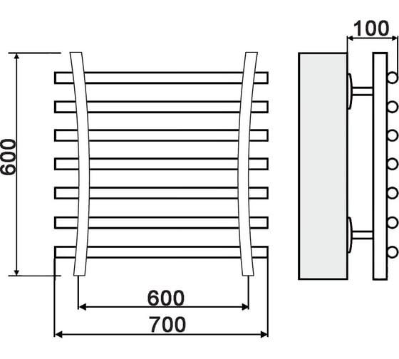 Полотенцесушитель Ника BAMBOO ЛБ 8 60/60