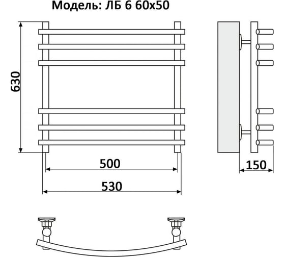 Полотенцесушитель Ника BAMBOO ЛБ 6 60/50