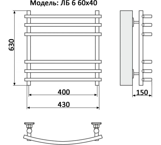 Полотенцесушитель Ника BAMBOO ЛБ 6 60/40