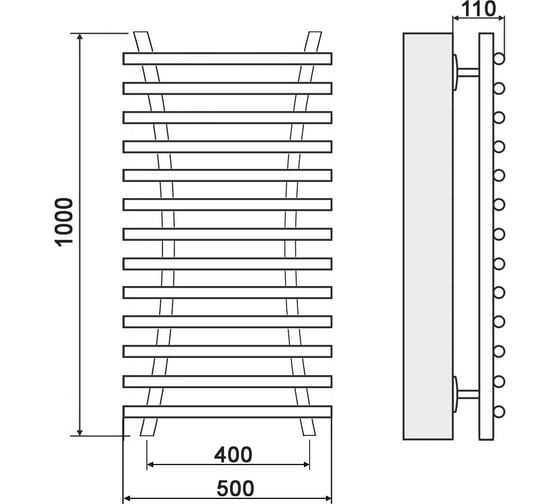Полотенцесушитель Ника BAMBOO ЛБ 8 100/40