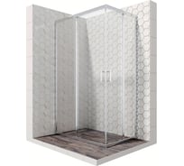 Душевой уголок 120x80 см с раздвижными дверями Ambassador Kingston: душевое ограждение 6 мм, профиль хром, стеклянное ограждение для душа с защитой от разводов EasyClean. Германия 14011101
