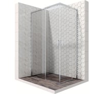 Душевой уголок 120x80 см с раздвижными дверями Ambassador Queen: левостороннее душевое ограждение 6 мм, профиль хром, стеклянное ограждение для душа с защитой от разводов EasyClean 11011106L