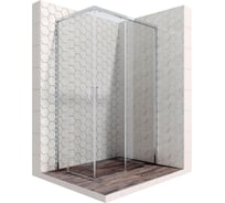 Душевой уголок 120x80 см с раздвижными дверями Ambassador Queen: правостороннее душевое ограждение 6 мм, профиль хром, стеклянное ограждение для душа с защитой от разводов EasyClean 11011106R