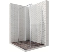 Душевой уголок 120x80 см с распашной дверью Ambassador Diamond: левостороннее душевое ограждение 6 мм, профиль хром, стеклянное ограждение для душа с защитой от разводов EasyClean 12011104L