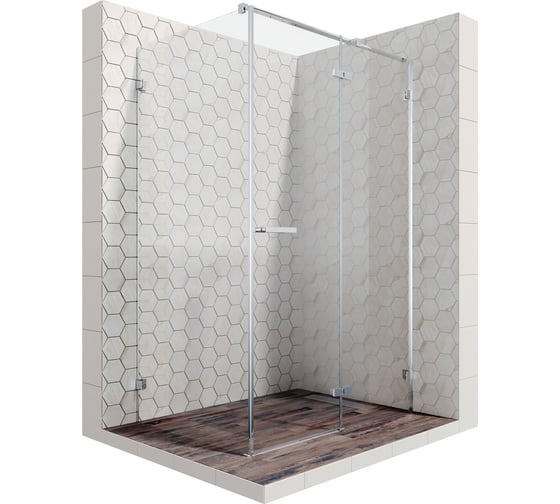 Душевой уголок 120x80 см с распашной дверью Ambassador Abner: правостороннее душевое ограждение 6 мм, профиль хром, стеклянное ограждение для душа с защитой от разводов EasyClean 10011103R 1