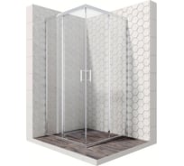 Душевой уголок 90x90 см с раздвижными дверями Ambassador Kingston: душевое ограждение 6 мм, профиль хром, стеклянное ограждение для душа с защитой от разводов EasyClean. Германия 14011102