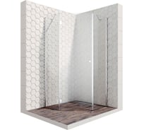 Душевой уголок 90x90 см с распашной дверью Ambassador Diamond: левостороннее душевое ограждение 6 мм, профиль хром, стеклянное ограждение для душа с защитой от разводов EasyClean 12011111L