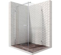 Душевой уголок 90x90 см с распашной дверью Ambassador Abner: левостороннее душевое ограждение 8 мм, профиль хром, стеклянное ограждение для душа с защитой от разводов EasyClean 10011101L