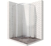 Душевой уголок 90x90 см с раздвижными дверями Ambassador Kingston: душевое ограждение 6 мм, профиль хром, стеклянное ограждение для душа с защитой от разводов EasyClean. Германия 14011104