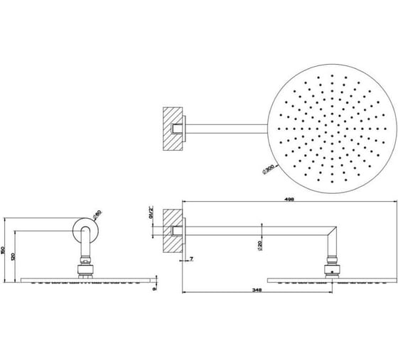 Верхний душ GESSI 300 мм 47372-031 00000070729
