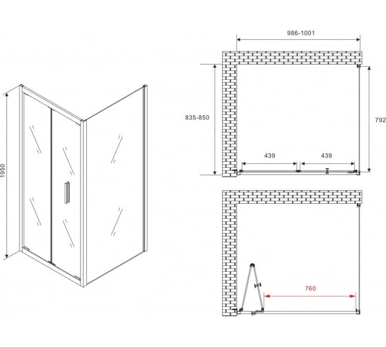 Душевой уголок ABBER Sonnenstrand AG07100B-S85B