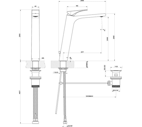 Смеситель для раковины GESSI VIA SOLFERINO, 49003-031 249 00000070678