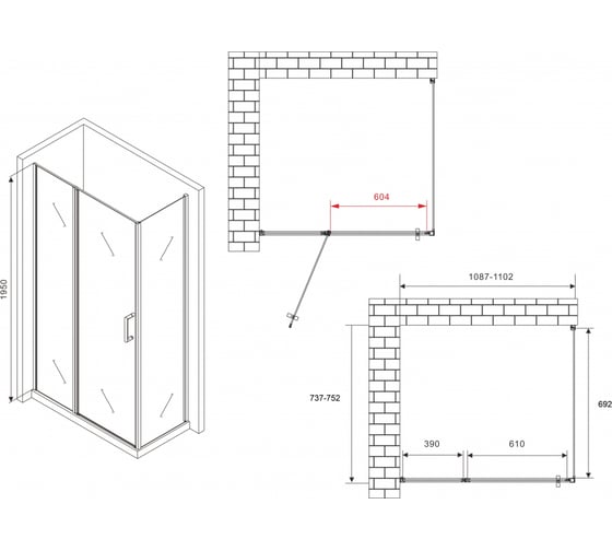 Душевой уголок ABBER Sonnenstrand AG04110BS-S75B