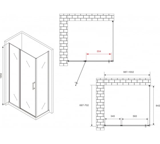 Душевой уголок ABBER Sonnenstrand AG04100BS-S70B