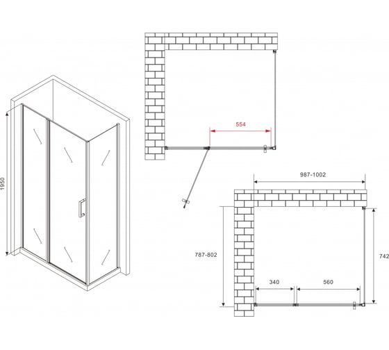 Душевой уголок ABBER Sonnenstrand AG04100S-S80