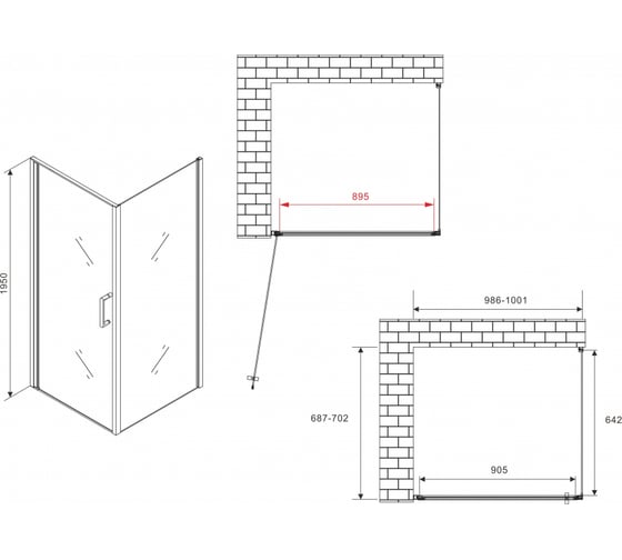 Душевой уголок ABBER Sonnenstrand AG04100B-S70B