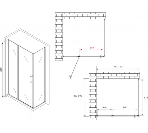 Душевой уголок ABBER Sonnenstrand AG04120BS-S90B