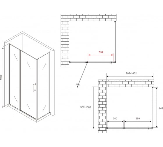Душевой уголок ABBER Sonnenstrand AG04100S-S100