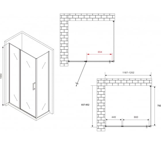 Душевой уголок ABBER Sonnenstrand AG04120S-S85