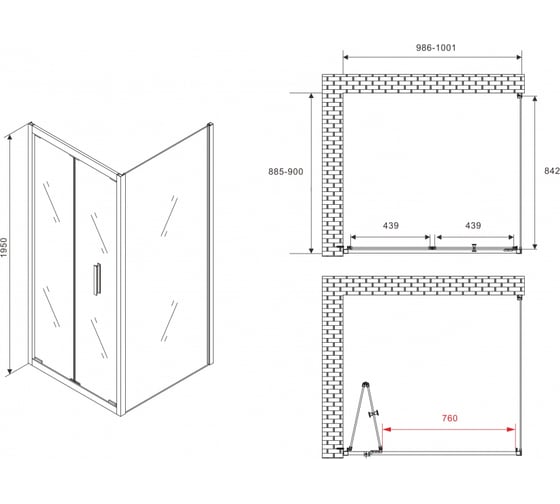 Душевой уголок ABBER Sonnenstrand AG07100B-S90B