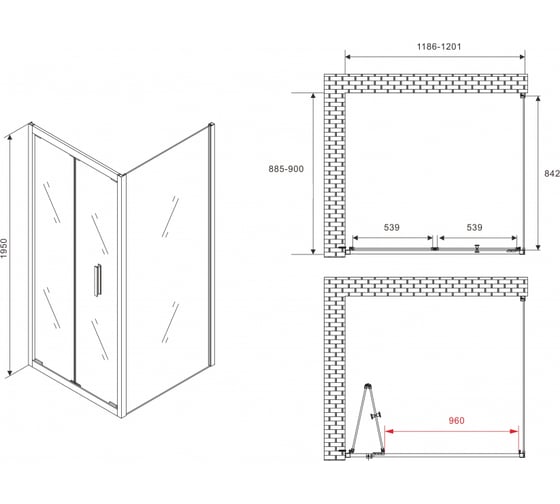 Душевой уголок ABBER Sonnenstrand AG07120B-S90B