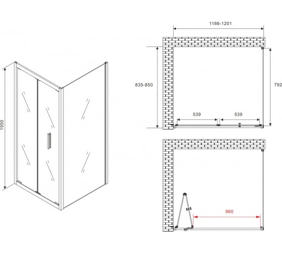 Душевой уголок ABBER Sonnenstrand AG07120B-S85B