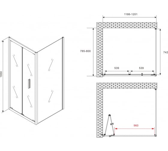 Душевой уголок ABBER Sonnenstrand AG07120B-S80B