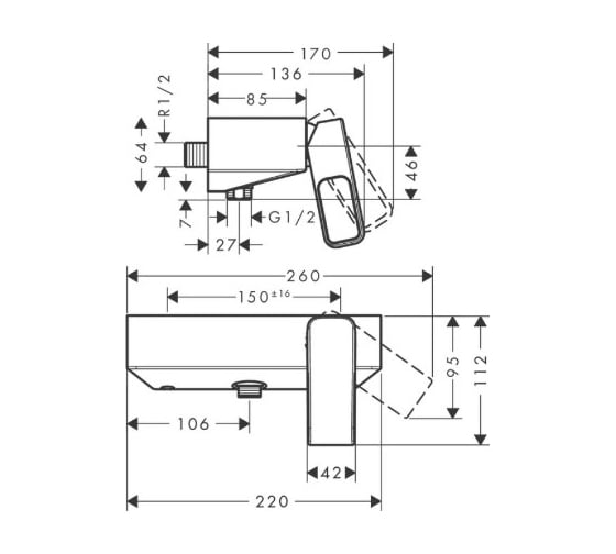 Смеситель для душа AXOR 11620000 AX Urquiola 00000006088
