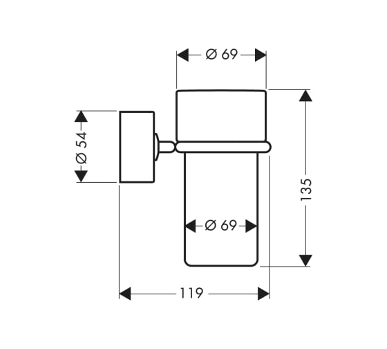 Стакан с держателем AXOR 41534000 AX Uno 2 00000007080