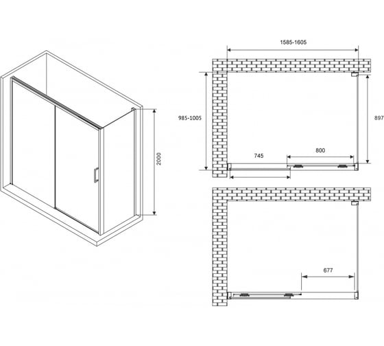 Душевой уголок ABBER Komfort AG93160-S102