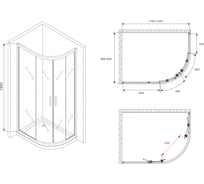 Душевой уголок ABBER Schwarzer Diamant AG01129M