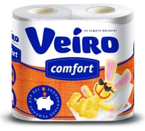 Туалетная бумага Veiro Comfort 2-х слойная ОРАНЖЕВАЯ, 4 шт 43653