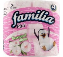 Туалетная бумага FAMILIA PLUS Весенний цвет 2 слоя 4 рулона 1015031392