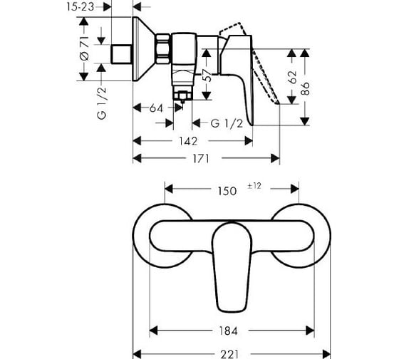 Смеситель для душа HANSGROHE HG Talis E 71760670 00000071128