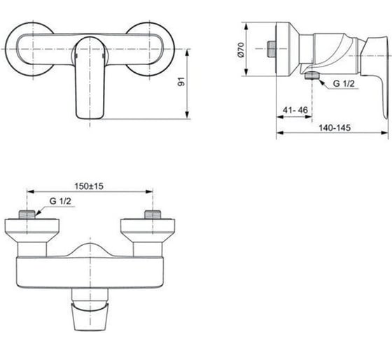Смеситель для душа Ideal Standard CONNECT AIR одноручный A7032AA