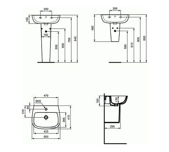 Полупьедестал Ideal Standard Esedra T282901