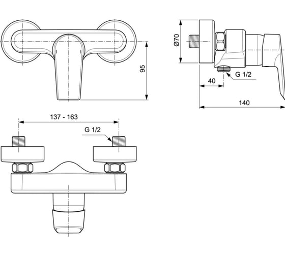 Смеситель для душа Ideal Standard TESI одноручный A6581AA