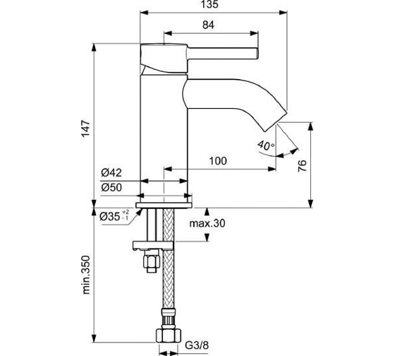 Смеситель для раковины Ideal Standard Ceraline BC268AA