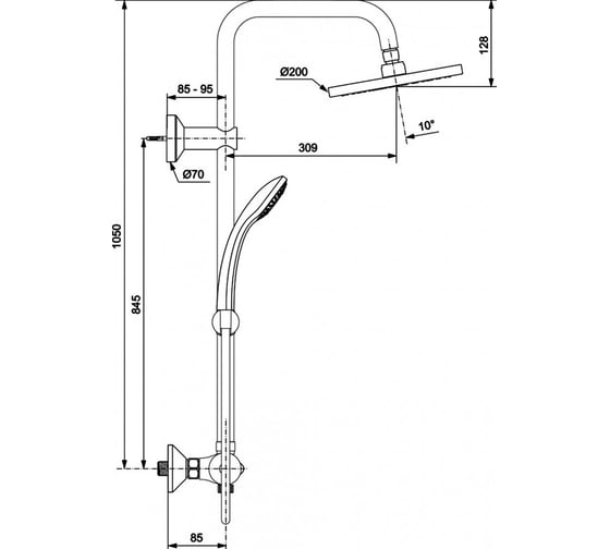 Душевая стойка Ideal Standard IdealRain Eco A6037AA
