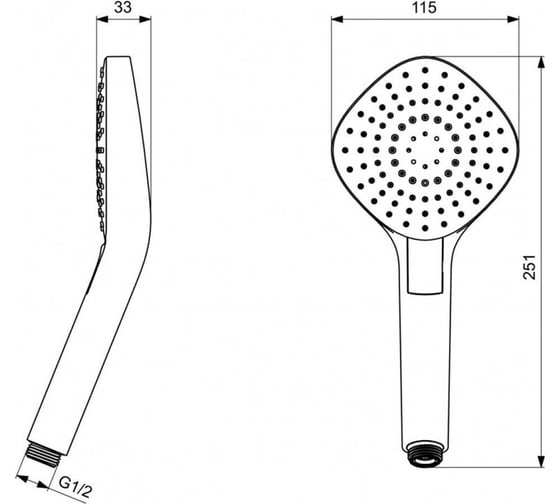Лейка для душа Ideal Standard серия IDEALRAIN EVO DIAMOND L3 3 режима струи B2232AA