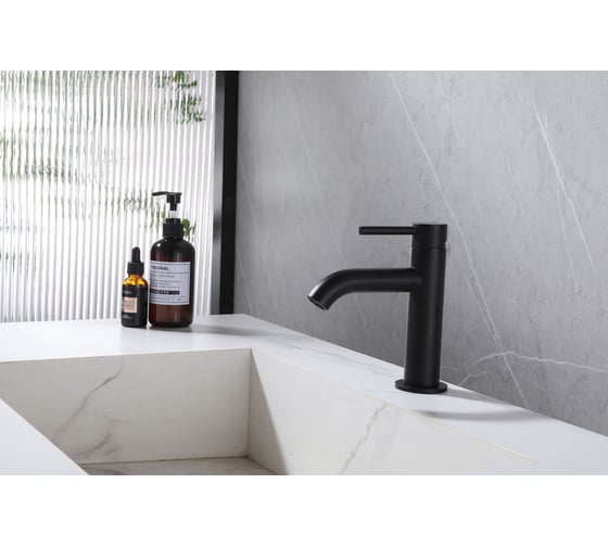 Смеситель для раковины ABBER Wasser Kreis черный матовый AF8110B